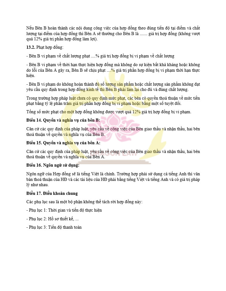 Hợp đồng nguyên tắc xây dựng